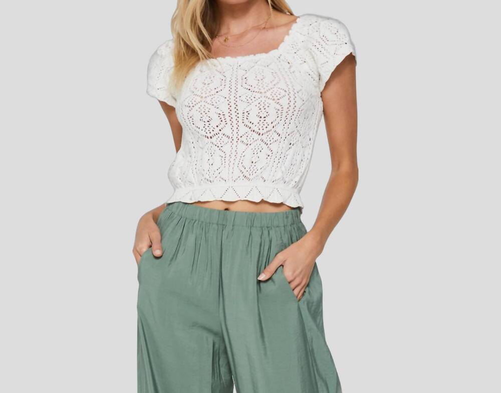 NEW ANOTHER LOVE american honey cropped top in off white